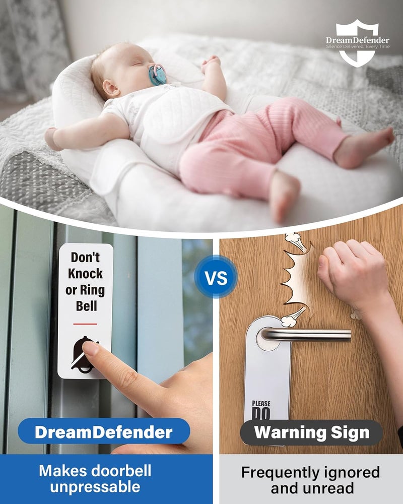 WeddingSteps NapDefender Doorbell Cover Doorbell Button Cover, Dont Ring Doorbell Sign-Do Not Ring Doorbell Sign Please Do Not knock, No Solicitation Solutions for Uninterrupted Nap, Baby Sleep, Dog Barking - Image 2